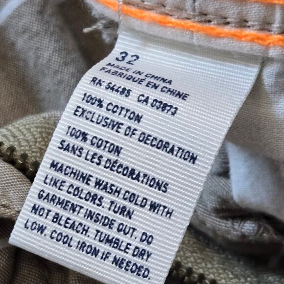 American Eagle Tan and White Striped Cotton Longboard Shorts, Size 32 - Picture 3 of 7